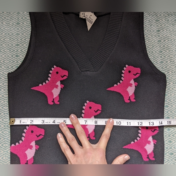 Pink Dinosaur Cropped Sweater - Picture 3 of 6